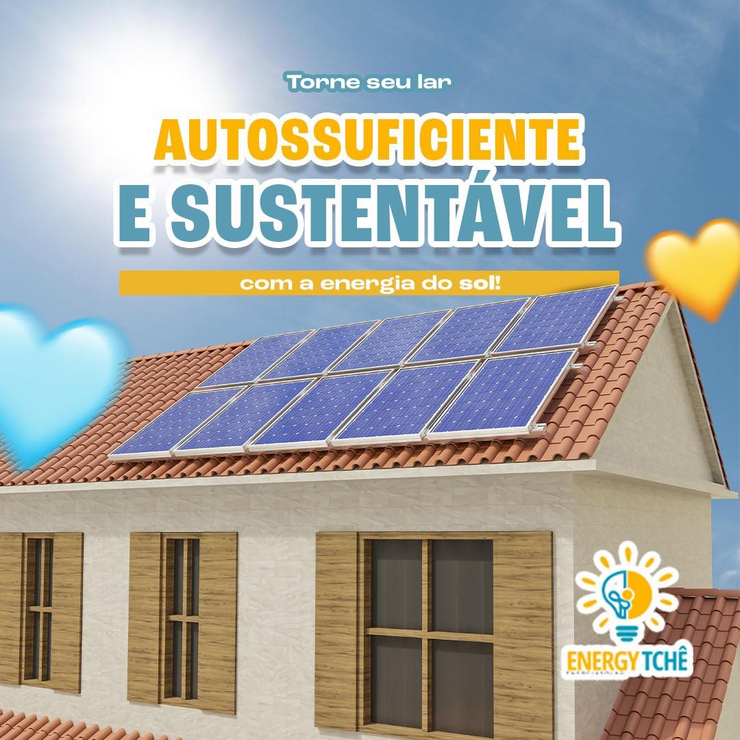 Painéis solares instalados em telhado residencial pela Energy Tchê